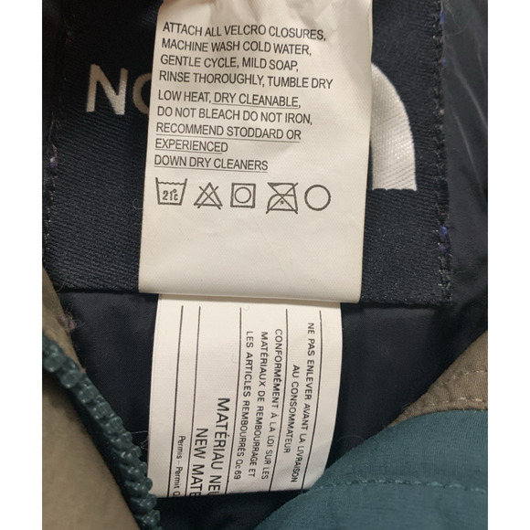 Vtg 90s The North Face Goose Down Jacket Hooded Green Puffer Parka TNF Mens M - Picture 11 of 11